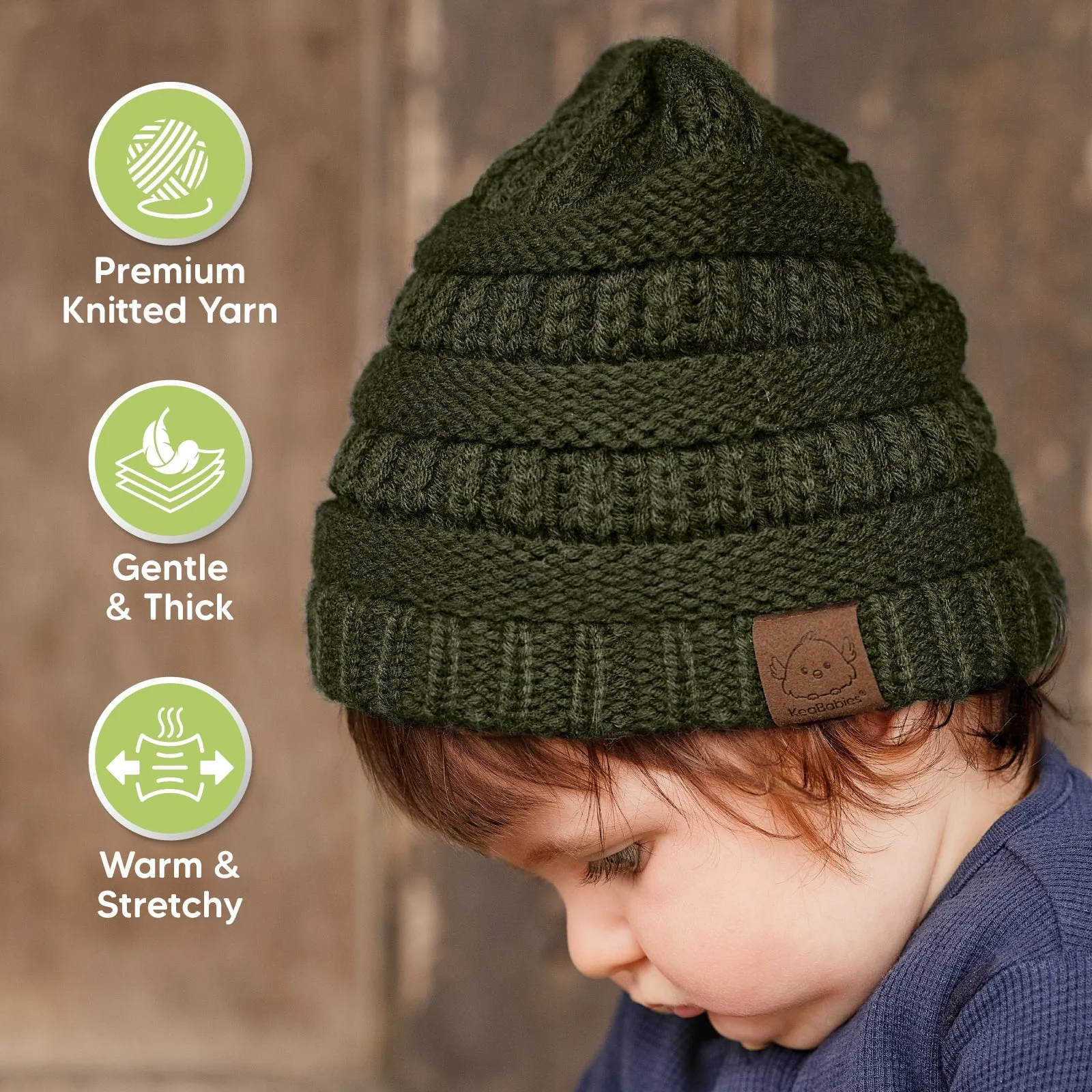 3-Pack Warmzy Baby Beanies (Rhythm, M)