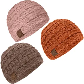 3-Pack Warmzy Baby Beanies (Tawny, M)