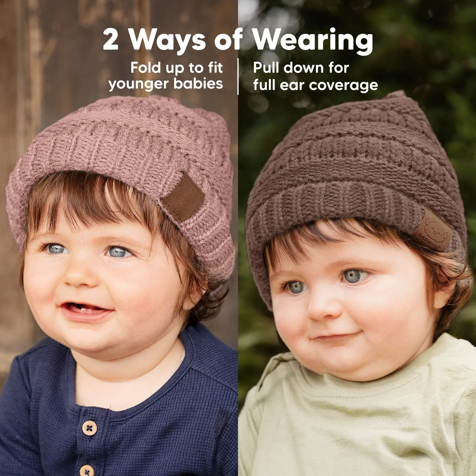 3-Pack Warmzy Baby Beanies (Tawny, M)