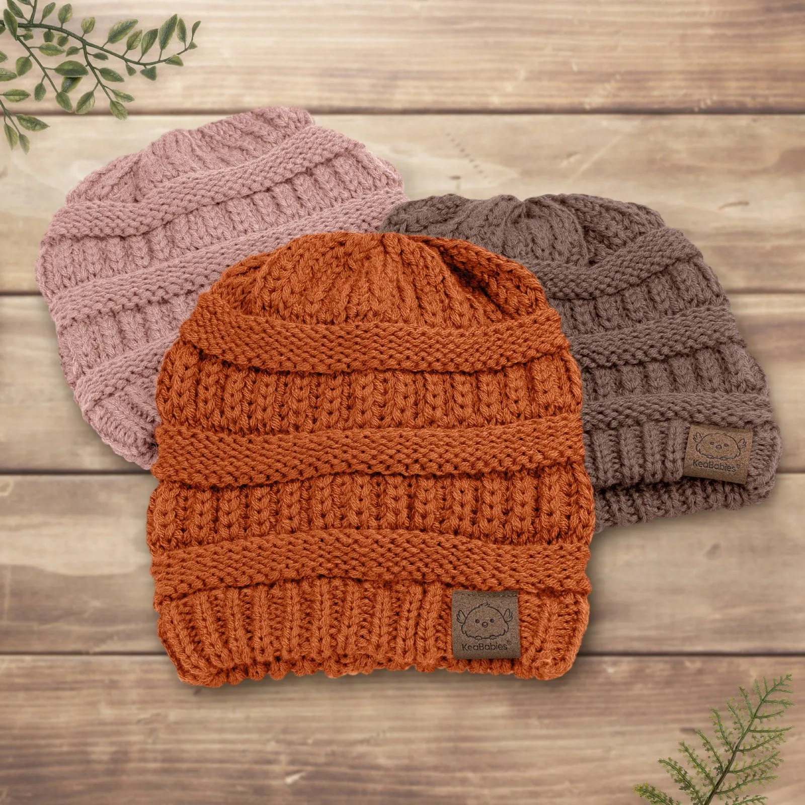 3-Pack Warmzy Baby Beanies (Tawny, M)