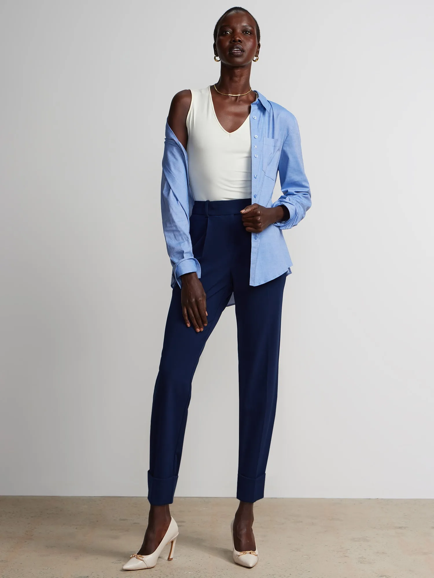 Barrel Leg Pleated Pant