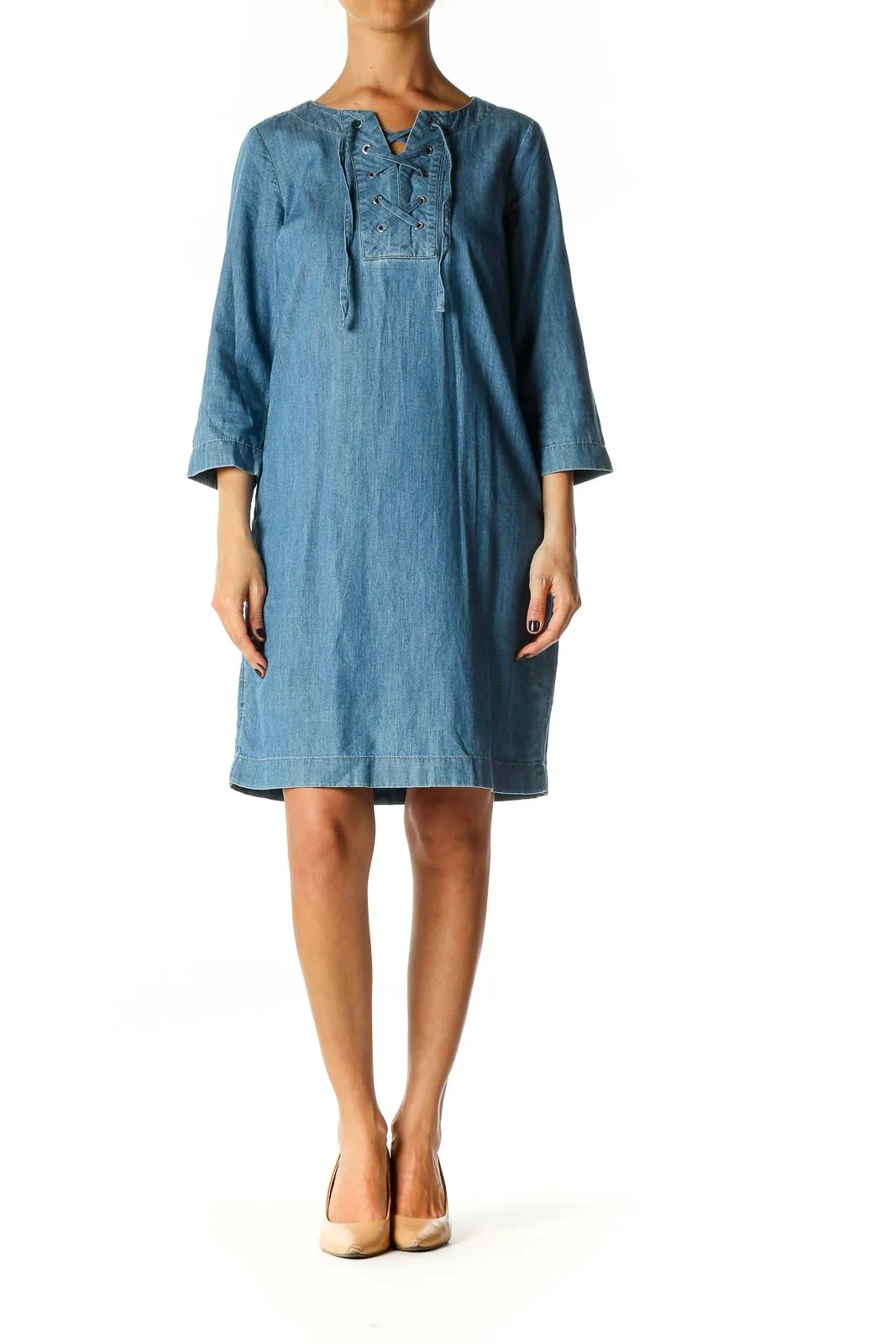 Blue Chambray Bohemian Dress