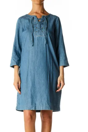 Blue Chambray Bohemian Dress