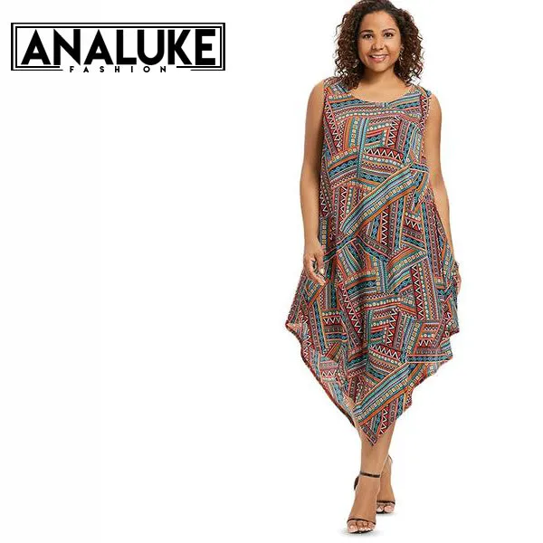 Boho Ethnic Print Sleeveless Dress