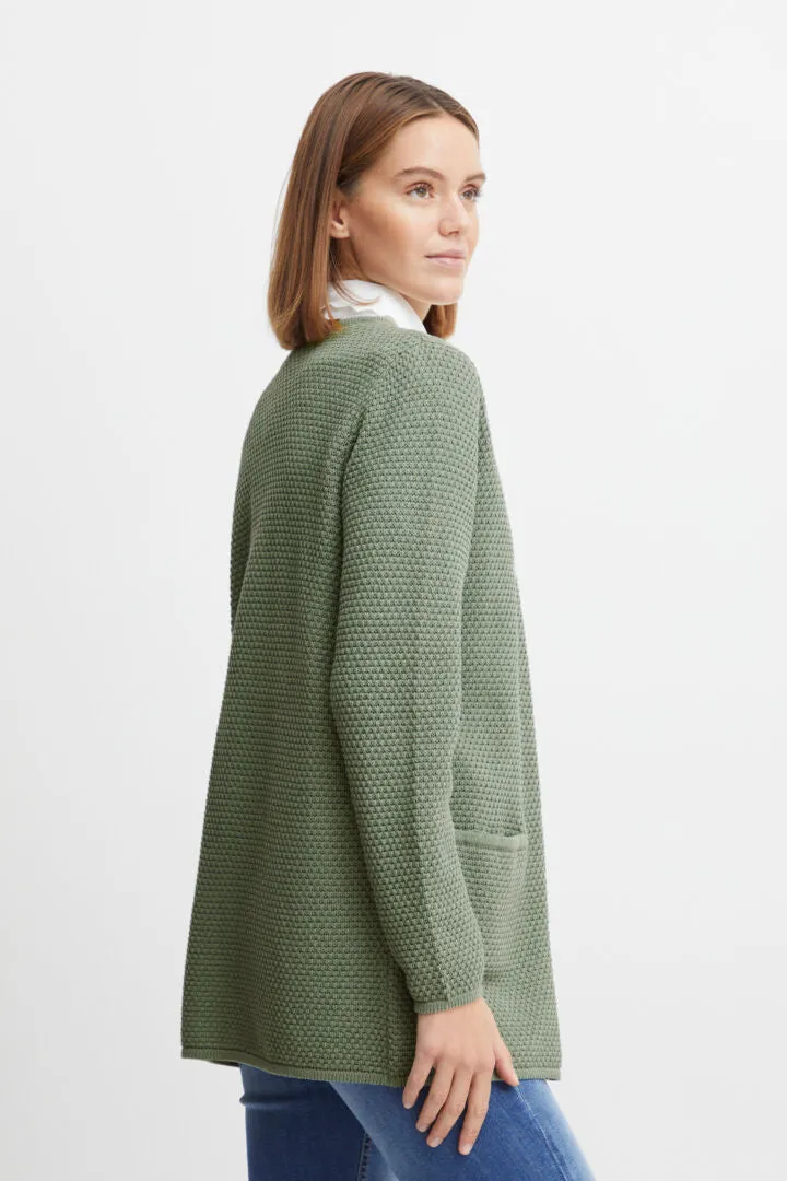 Bymikala Cotton Structure Cardigan Green