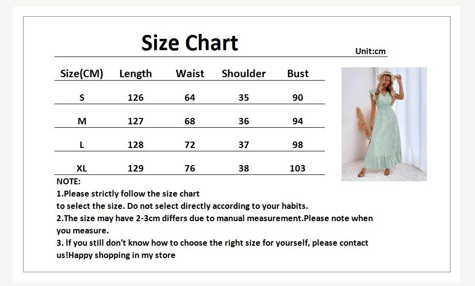 Casual Polka Dot Dress Women Summer V Neck Sleeveless High Waist A-line Long Dresses Boho Beach Sundress Chiffon Dress Vestidos