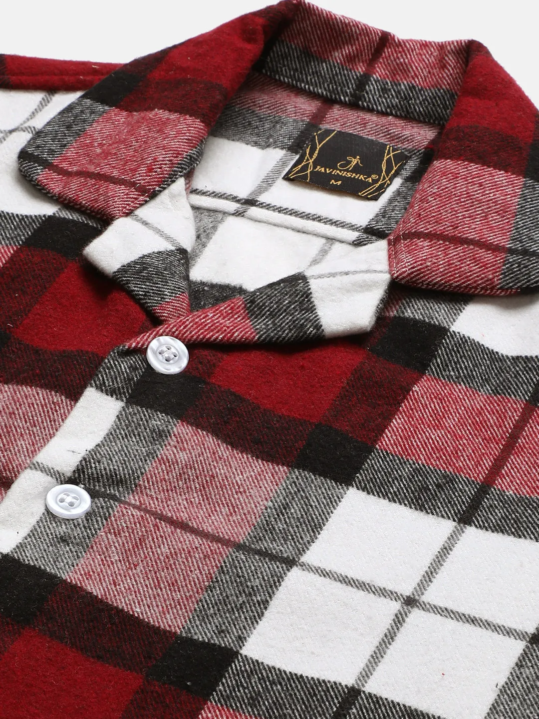 Checkered Flannel Double Kangaroo Pocket Oversized Unisex Shacket