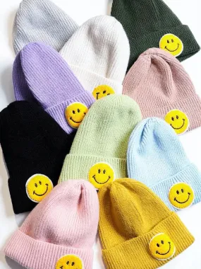 Cute Smiley Face Beanie -Fun & Warm Knitted Hat