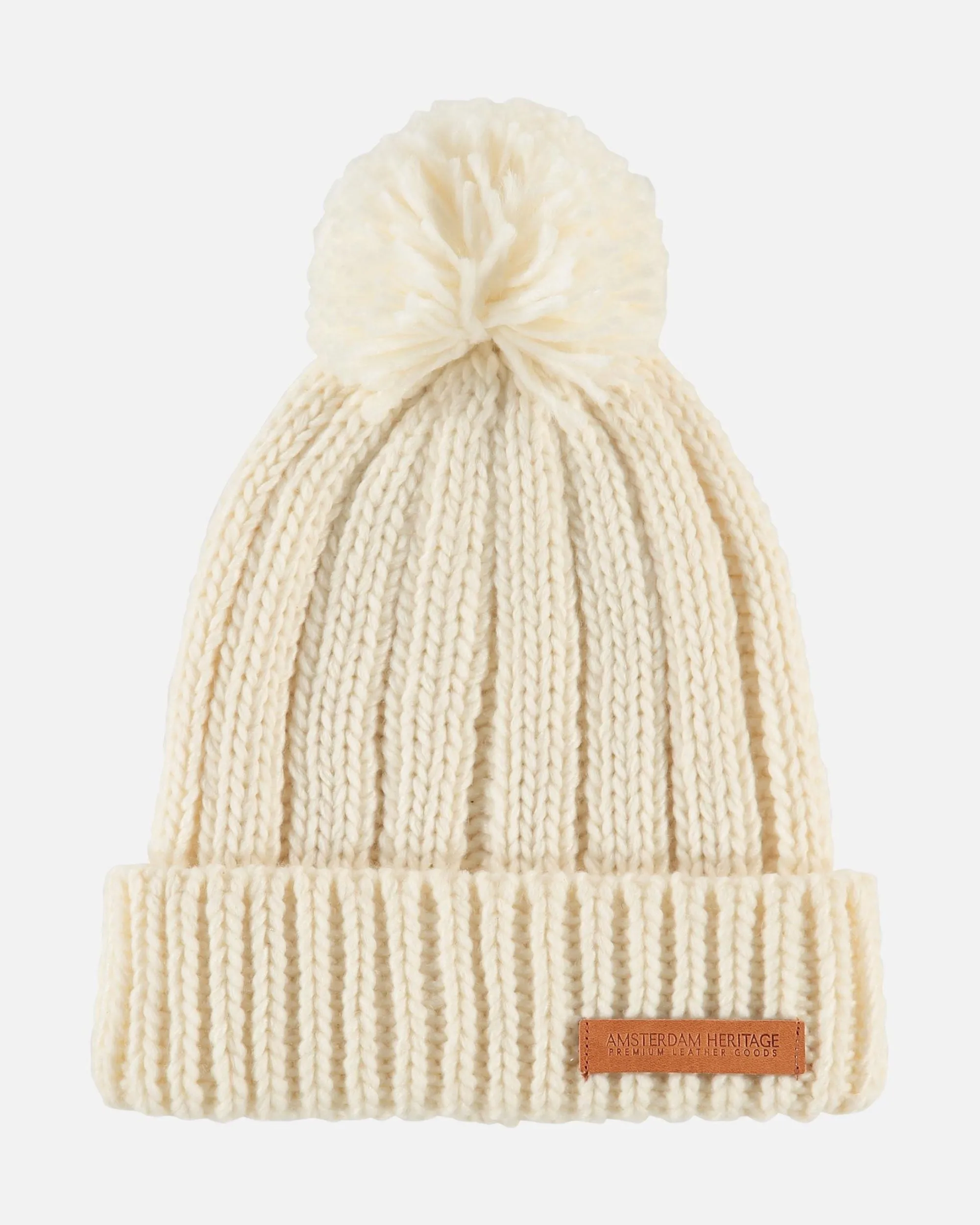 Demi | Chic Rib Knit Beanie With Faux Fur Pom