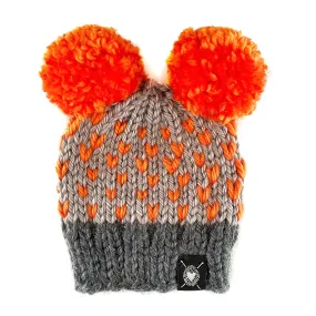 Double Pom-Pom Beanie in Orange You Glad? Baby/Youth(wool free)