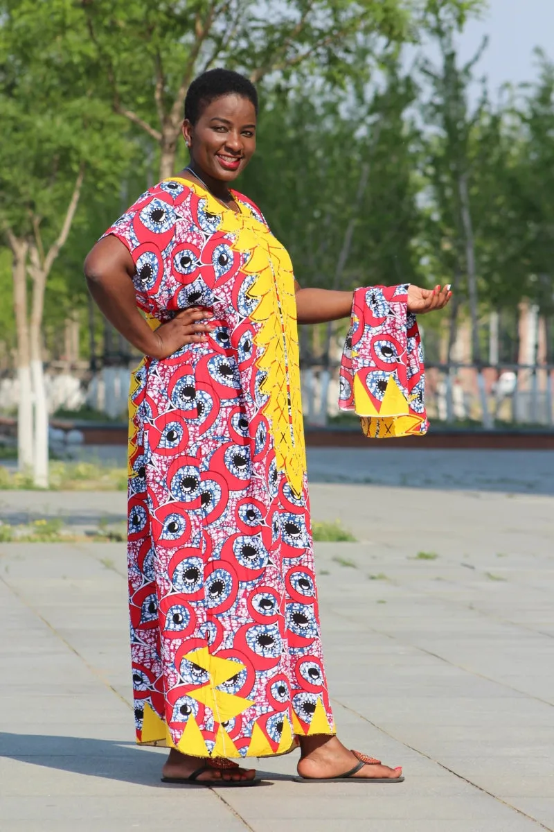 Elegant African Vintage Long Summer Dress for Women – Casual Cotton Fashion