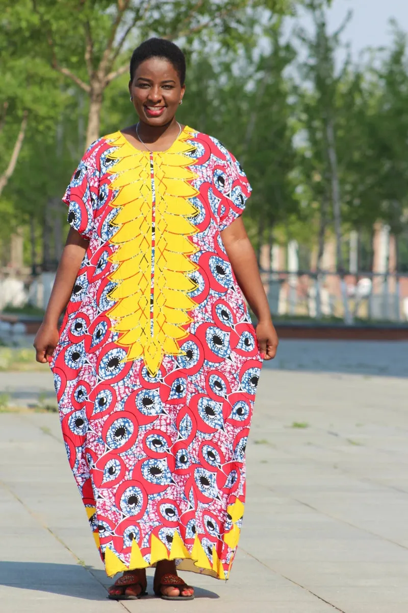 Elegant African Vintage Long Summer Dress for Women – Casual Cotton Fashion