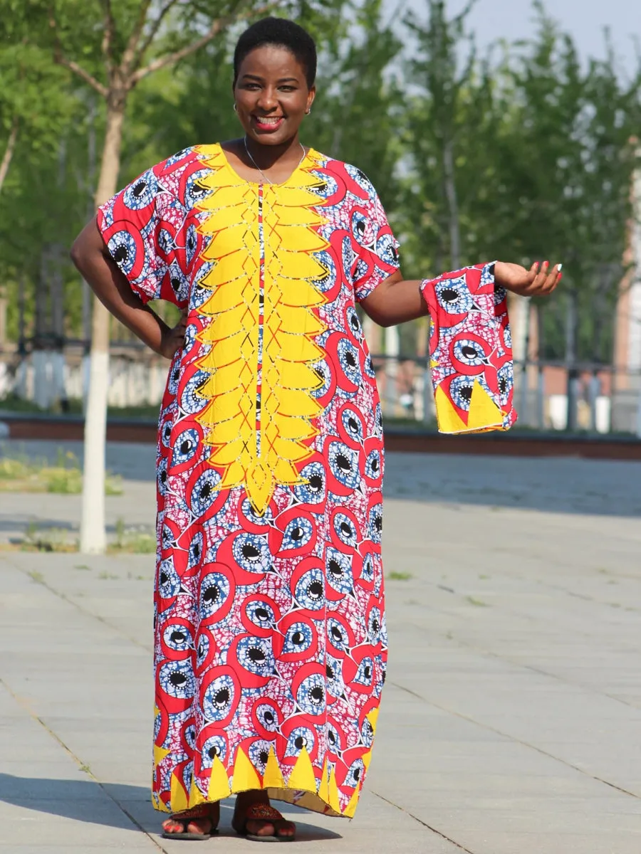 Elegant African Vintage Long Summer Dress for Women – Casual Cotton Fashion