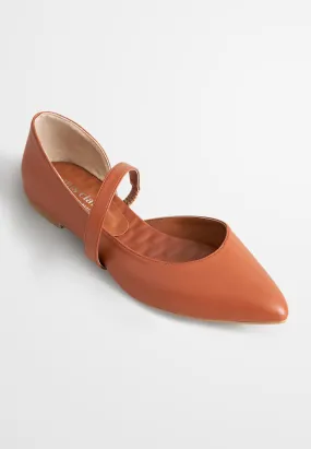 Elsie Elegant Pointy Flats - Brown