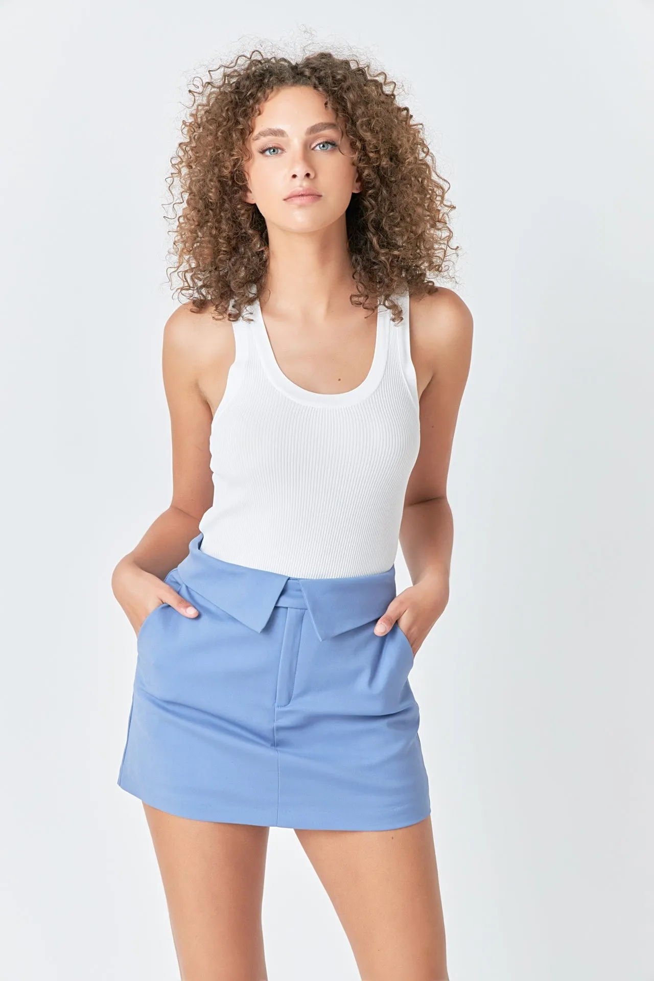 Endless Rose - Fold Waist Mini Skort