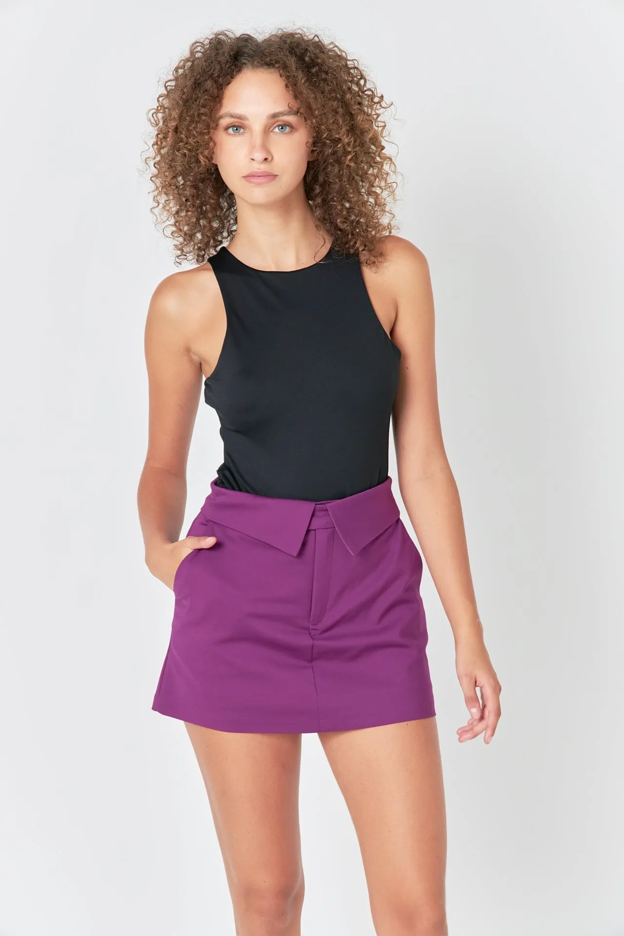 Endless Rose - Fold Waist Mini Skort