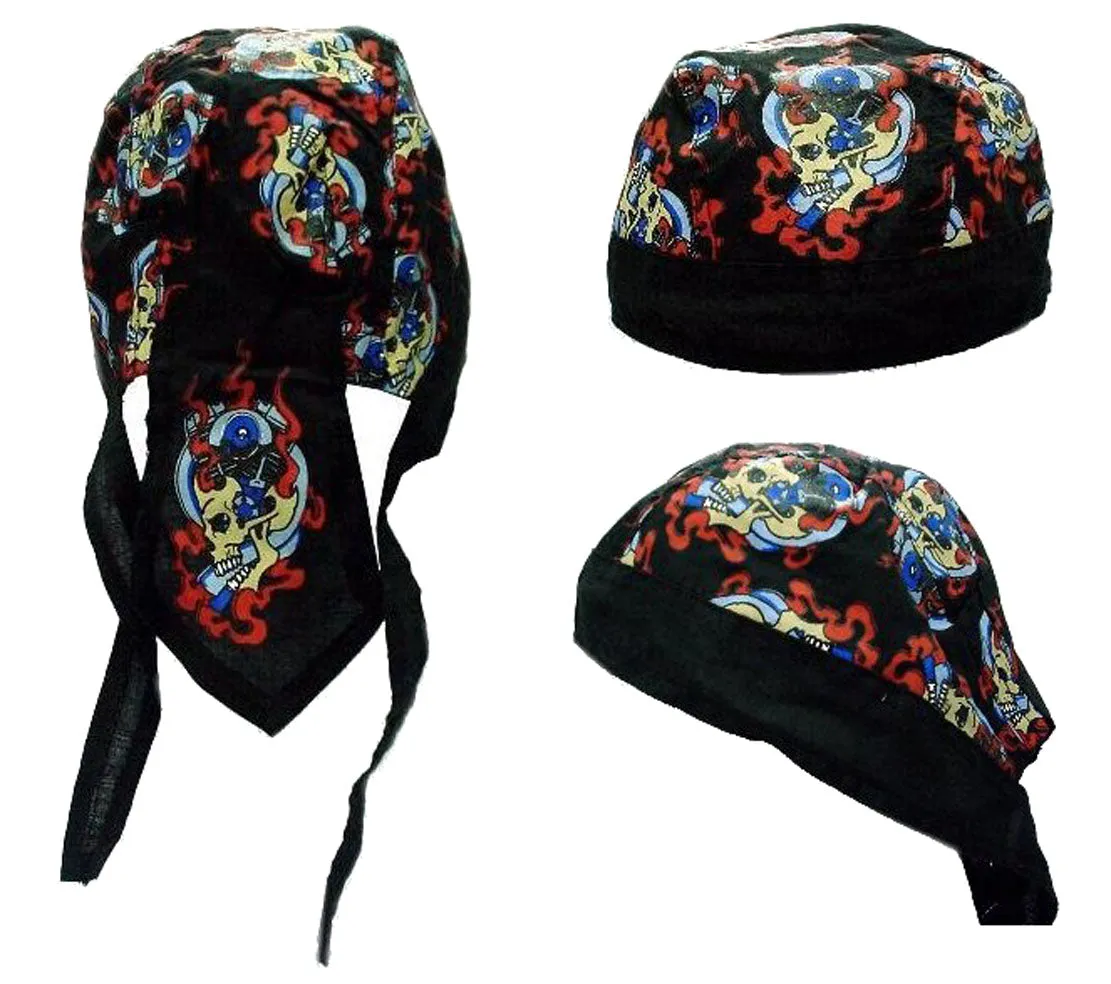 ENGINE SKULL BANDANA CAP / HAT (Sold by the dozen) -* CLOSEOUT NOW ONLY $1.00 EA