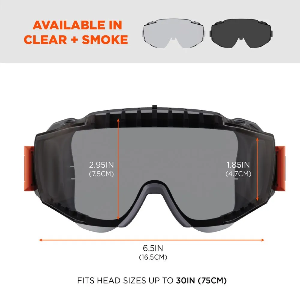 Ergodyne 60301 MODI-FAB Smoke Lens Gray OTG Safety Goggles Elastic Strap