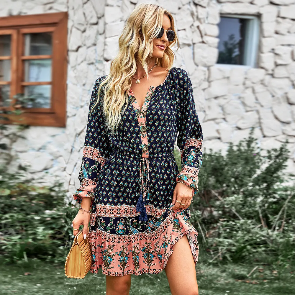 Ethnic Style Fring Boho Dresses Wholesale Bohemian Dress For Women