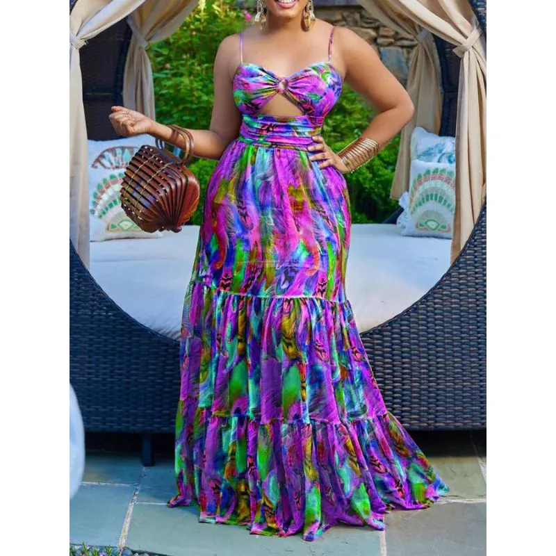 FashionSierra - 2024 Beach Vacation Sexy Fashion Leisure Maxi Boho Dress