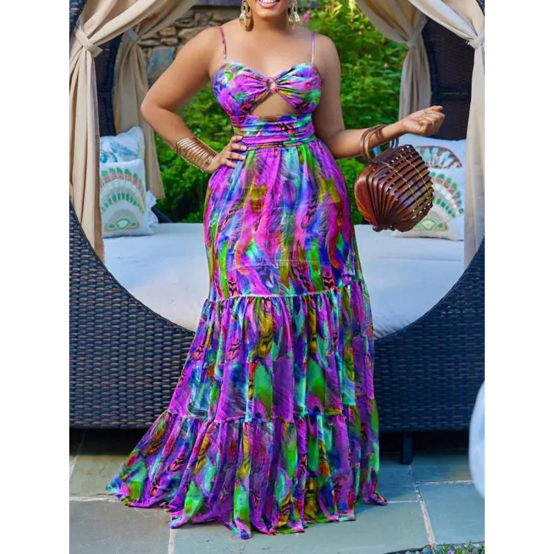 FashionSierra - 2024 Beach Vacation Sexy Fashion Leisure Maxi Boho Dress