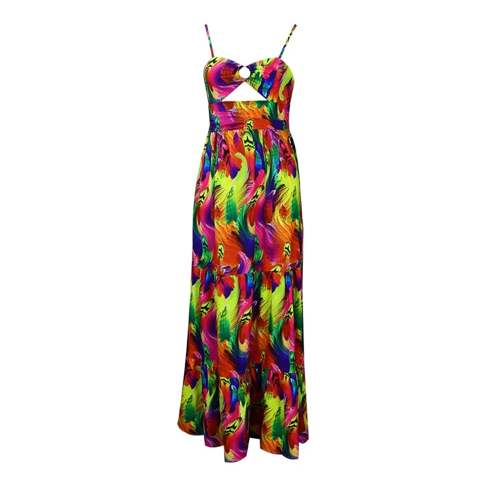 FashionSierra - 2024 Beach Vacation Sexy Fashion Leisure Maxi Boho Dress