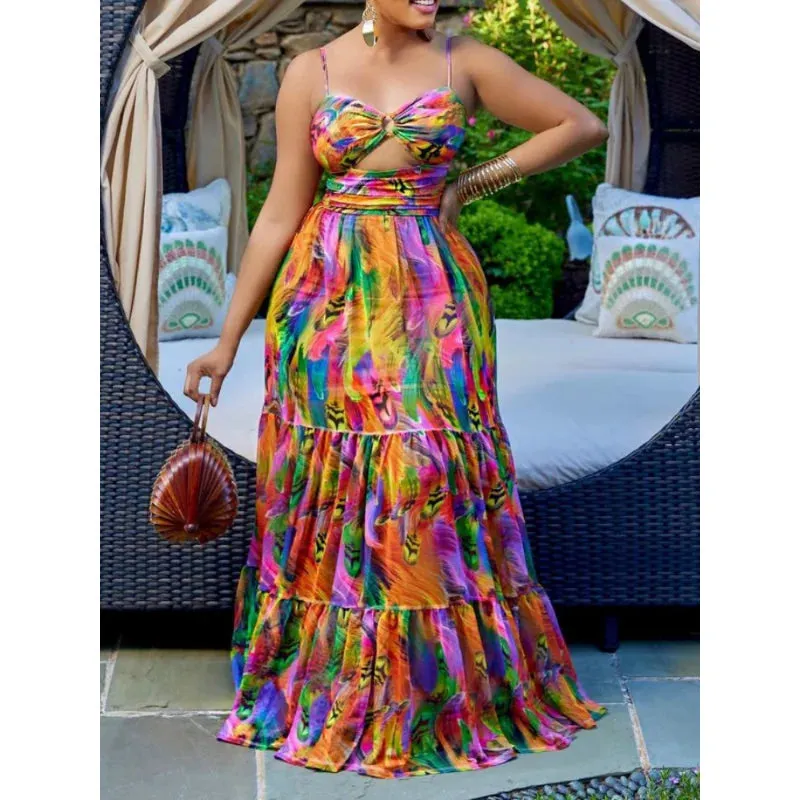 FashionSierra - 2024 Beach Vacation Sexy Fashion Leisure Maxi Boho Dress