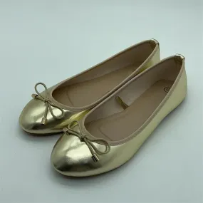 Gold Silver Elegant Bowknot Round Toe Flat shoes