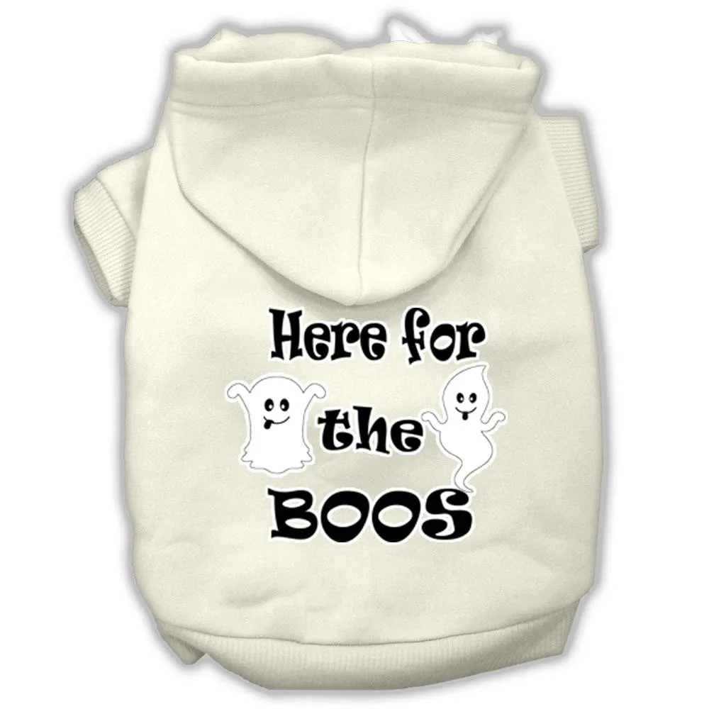 Here For The Boos Screenprint Dog Hoodie Cream L (14)