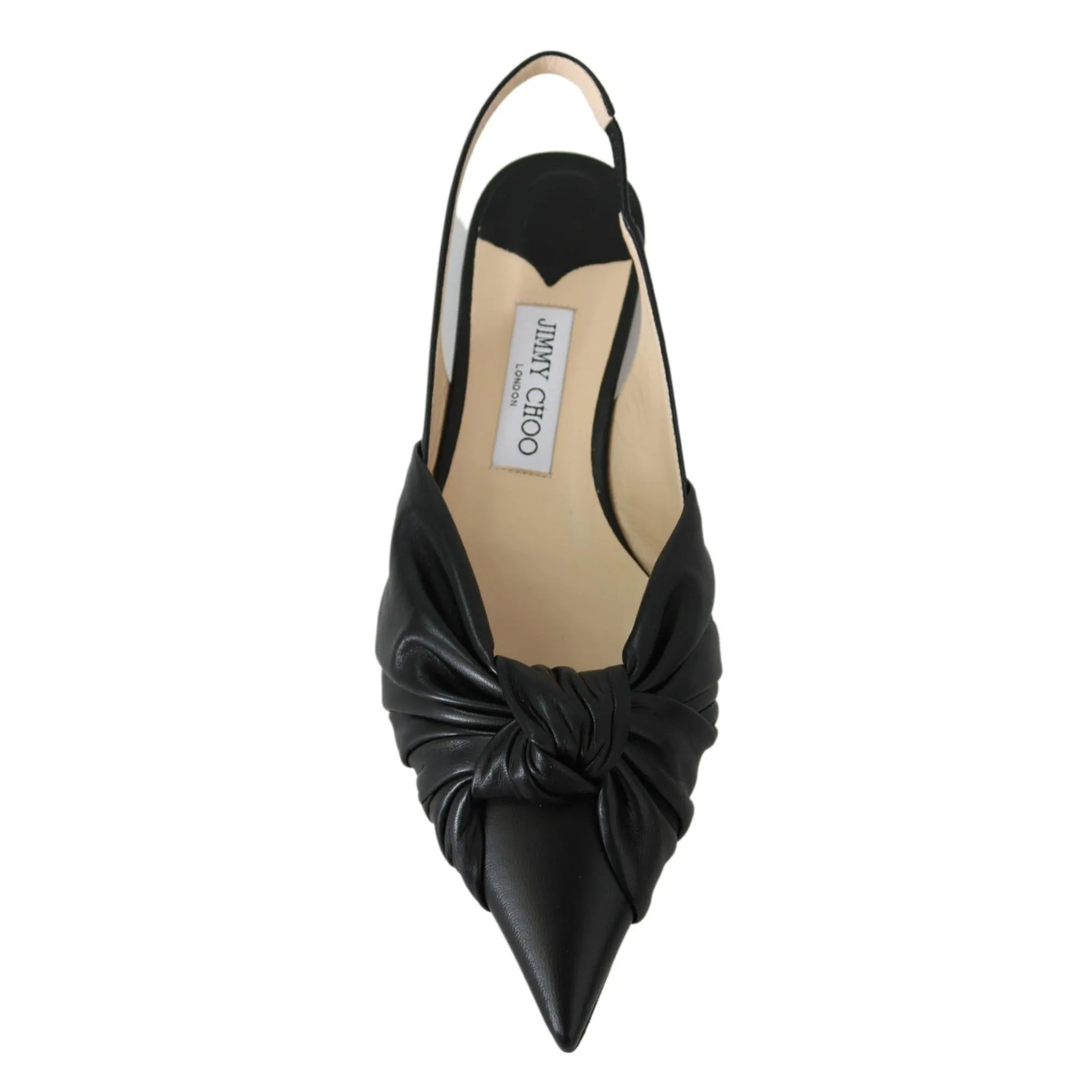 Jimmy Choo Elegant Pointed Toe Leather Flats