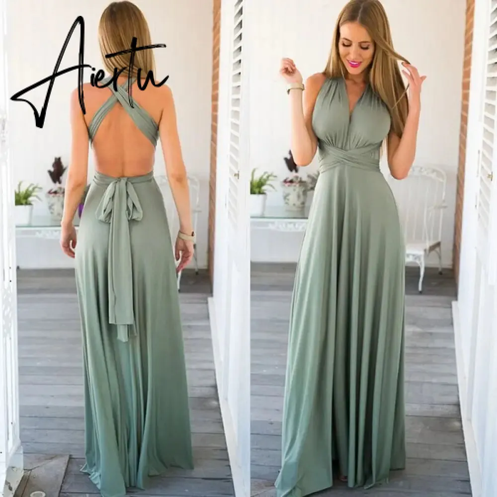 Ladies Sexy Women Maxi Club Dress Bandage Long Party Multiway Swing Dress Convertible Infinity Robe Bridesmaids Boho Women Dress