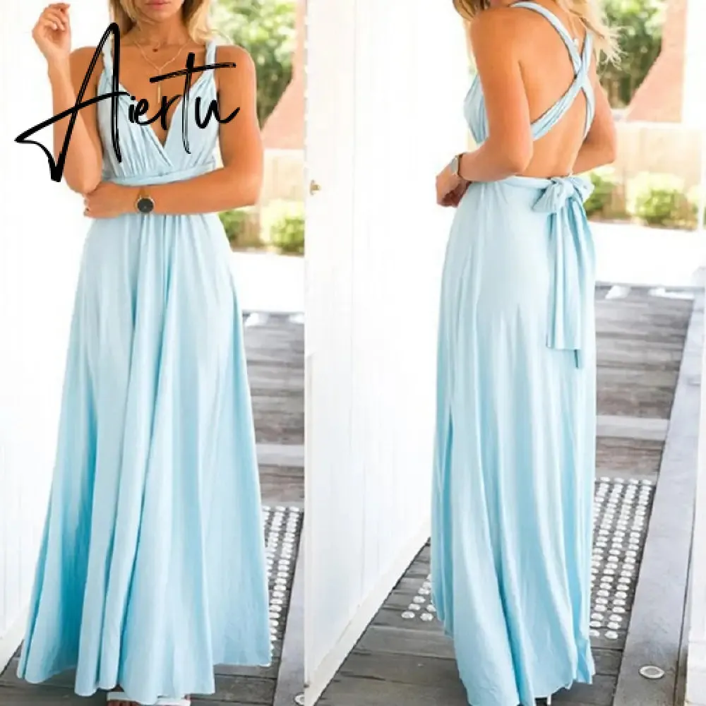 Ladies Sexy Women Maxi Club Dress Bandage Long Party Multiway Swing Dress Convertible Infinity Robe Bridesmaids Boho Women Dress