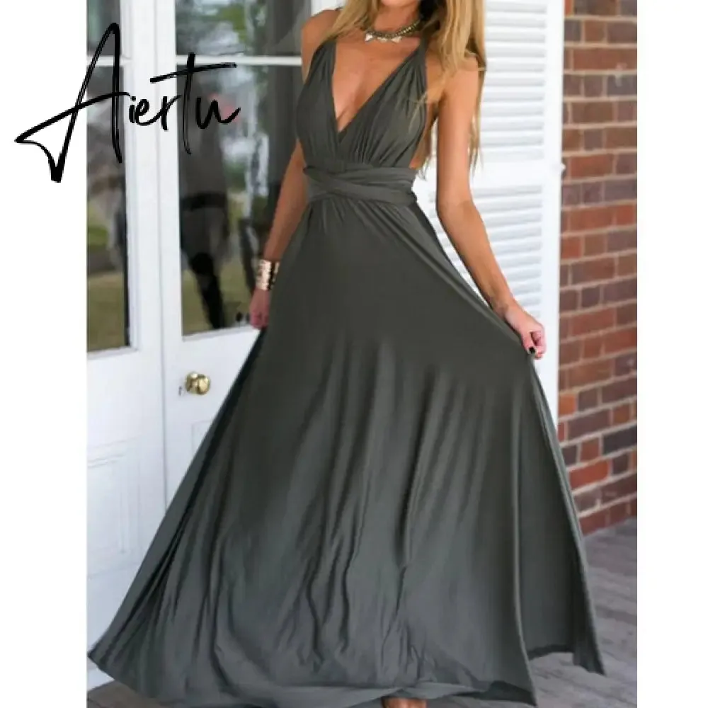 Ladies Sexy Women Maxi Club Dress Bandage Long Party Multiway Swing Dress Convertible Infinity Robe Bridesmaids Boho Women Dress