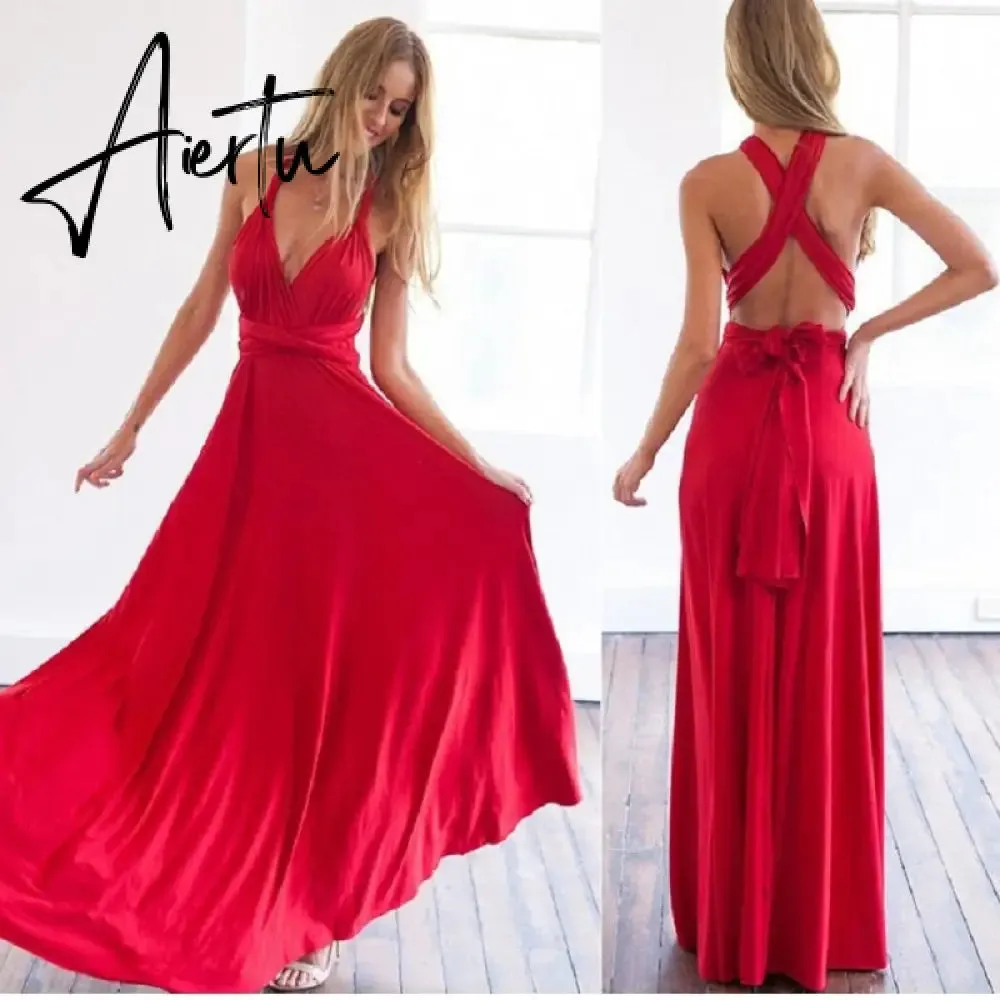 Ladies Sexy Women Maxi Club Dress Bandage Long Party Multiway Swing Dress Convertible Infinity Robe Bridesmaids Boho Women Dress