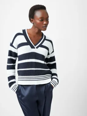 Lily Mozart Striped Varsity V-Neck Jumper