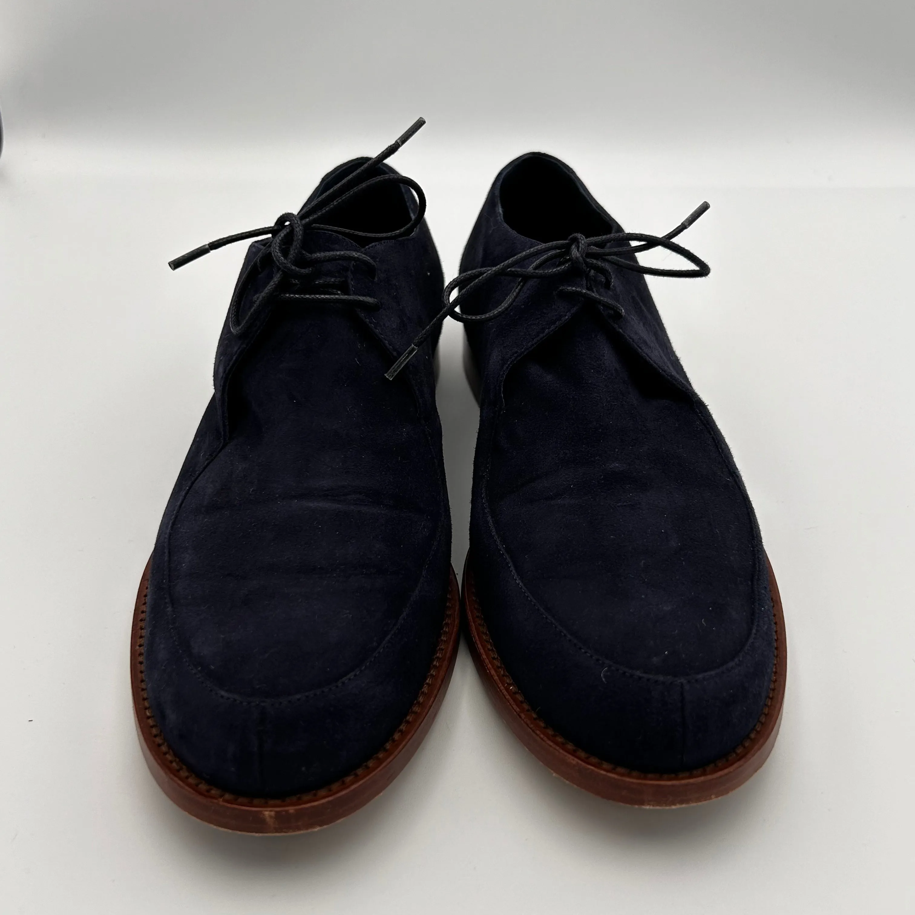 Mansur Gavriel Navy Suede Oxford Lace-Ups 37