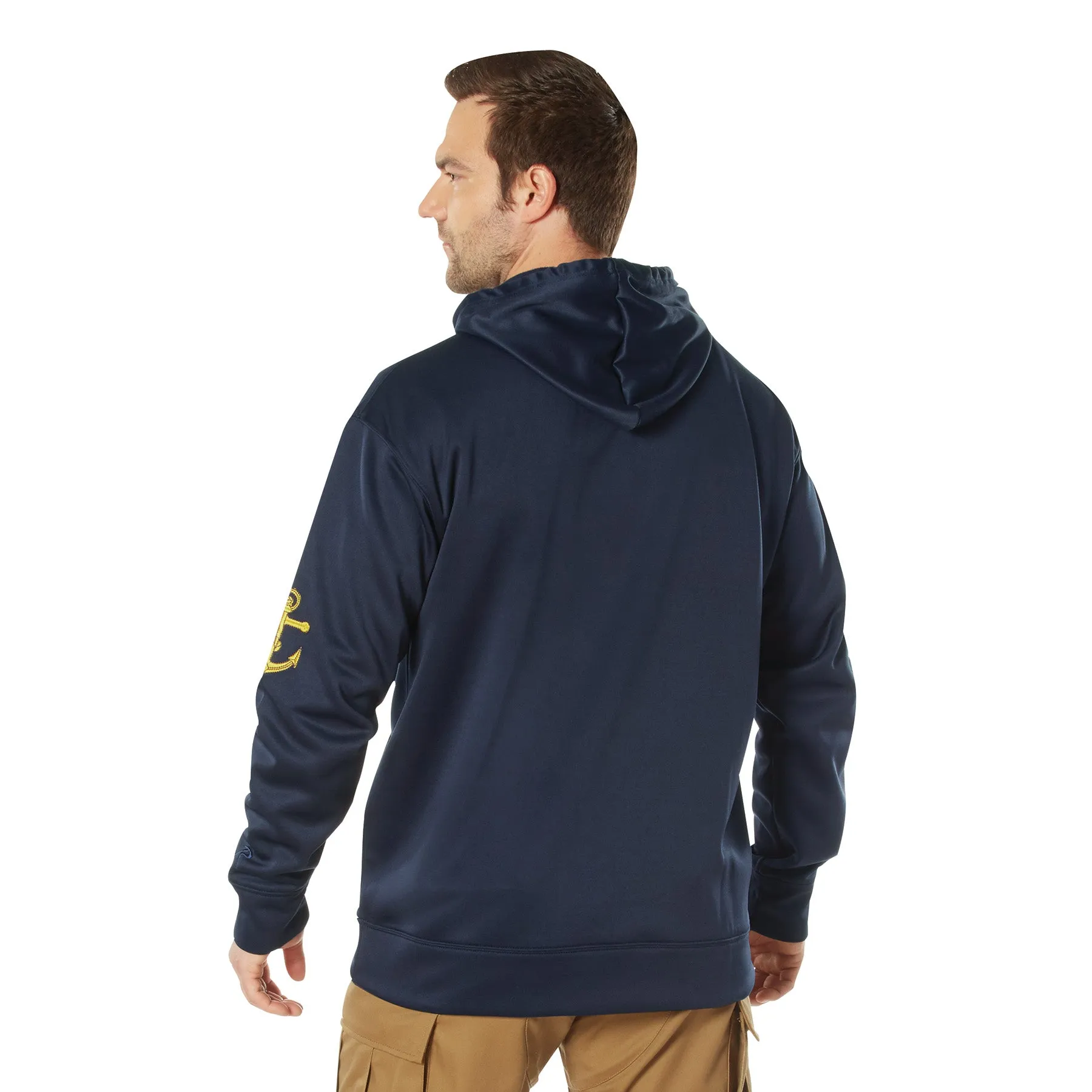 Military Navy Emblem Embroidered Hooded Sweatshirts