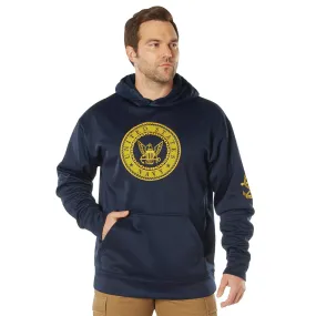 Military Navy Emblem Embroidered Hooded Sweatshirts