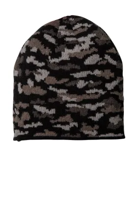 Port & Company Camo Branded Beanies, Black Camo