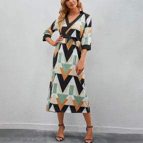 Printing Wholesale Casual  Midi Dress