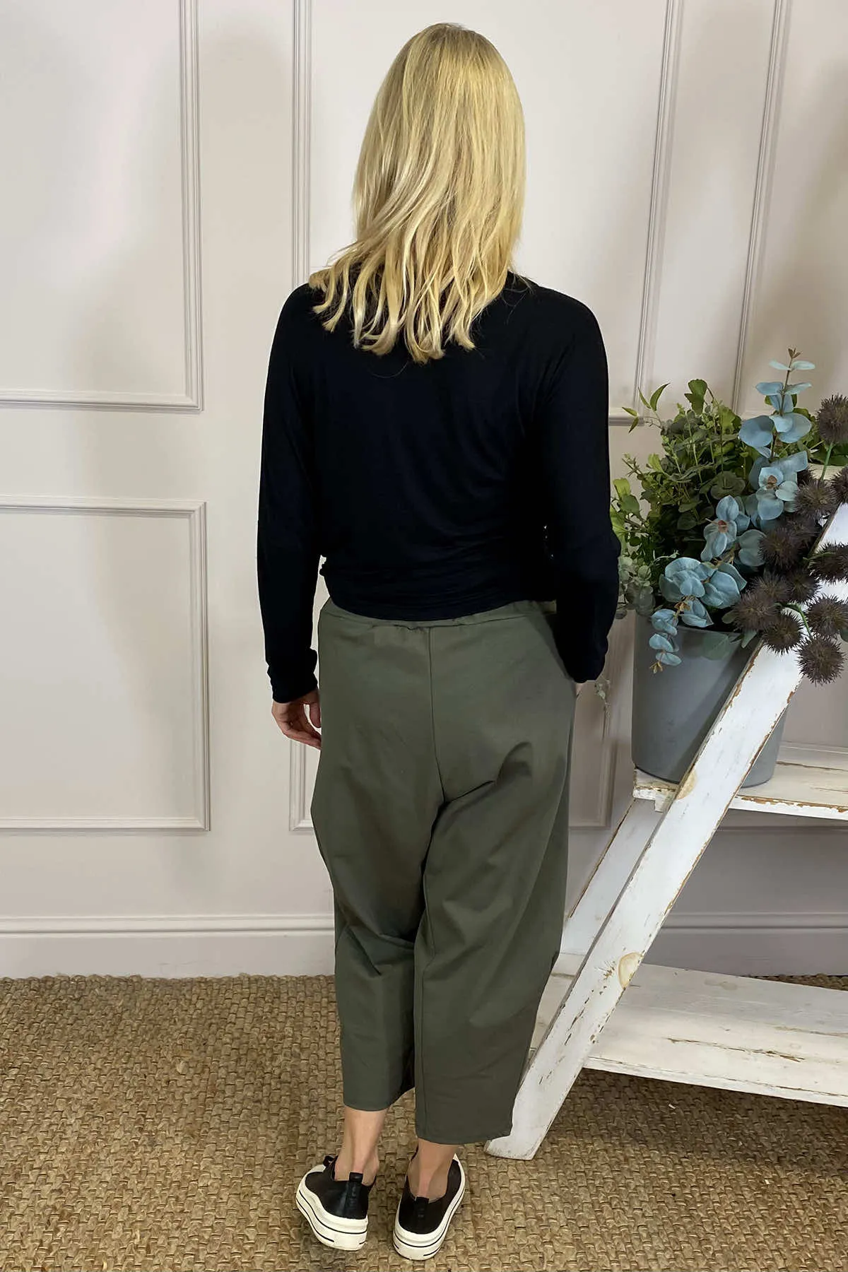 Rosie Two Pocket Cotton Trousers Khaki