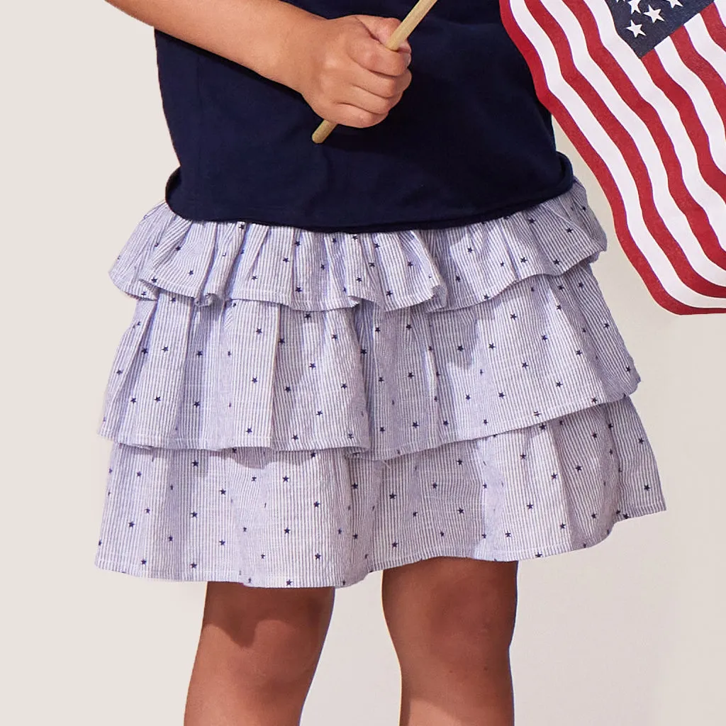 Ruffle Starry Stripe Skirt