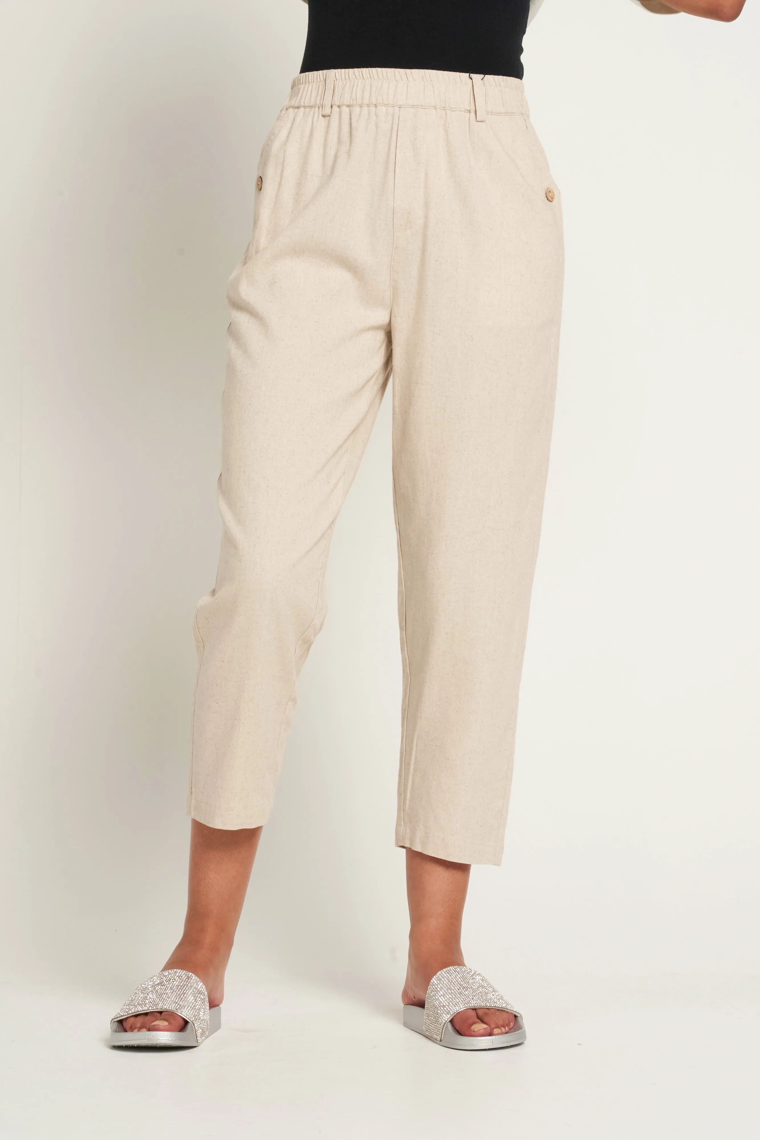 Saloos Crop Trousers with Angle Front Pockets