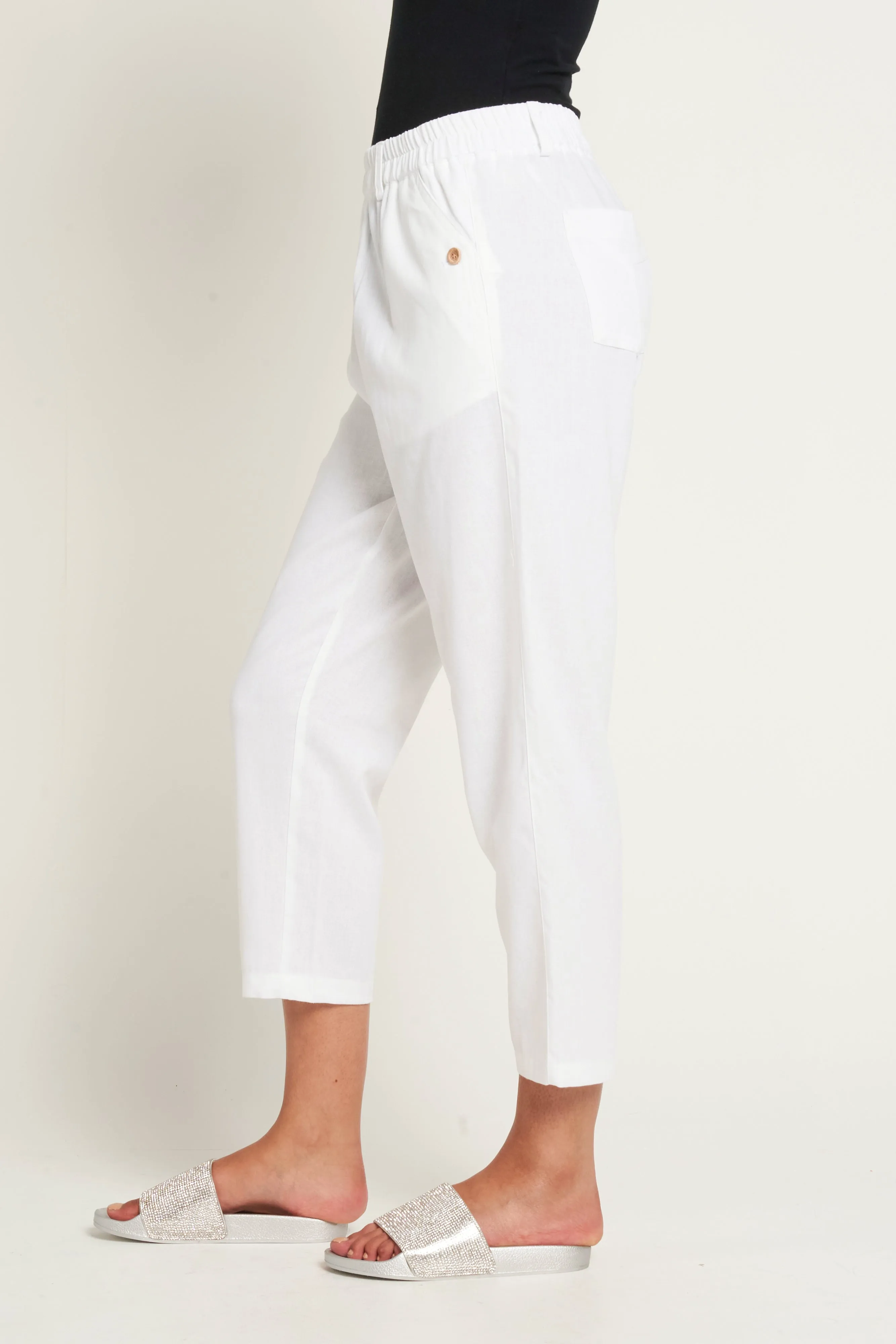 Saloos Crop Trousers with Angle Front Pockets