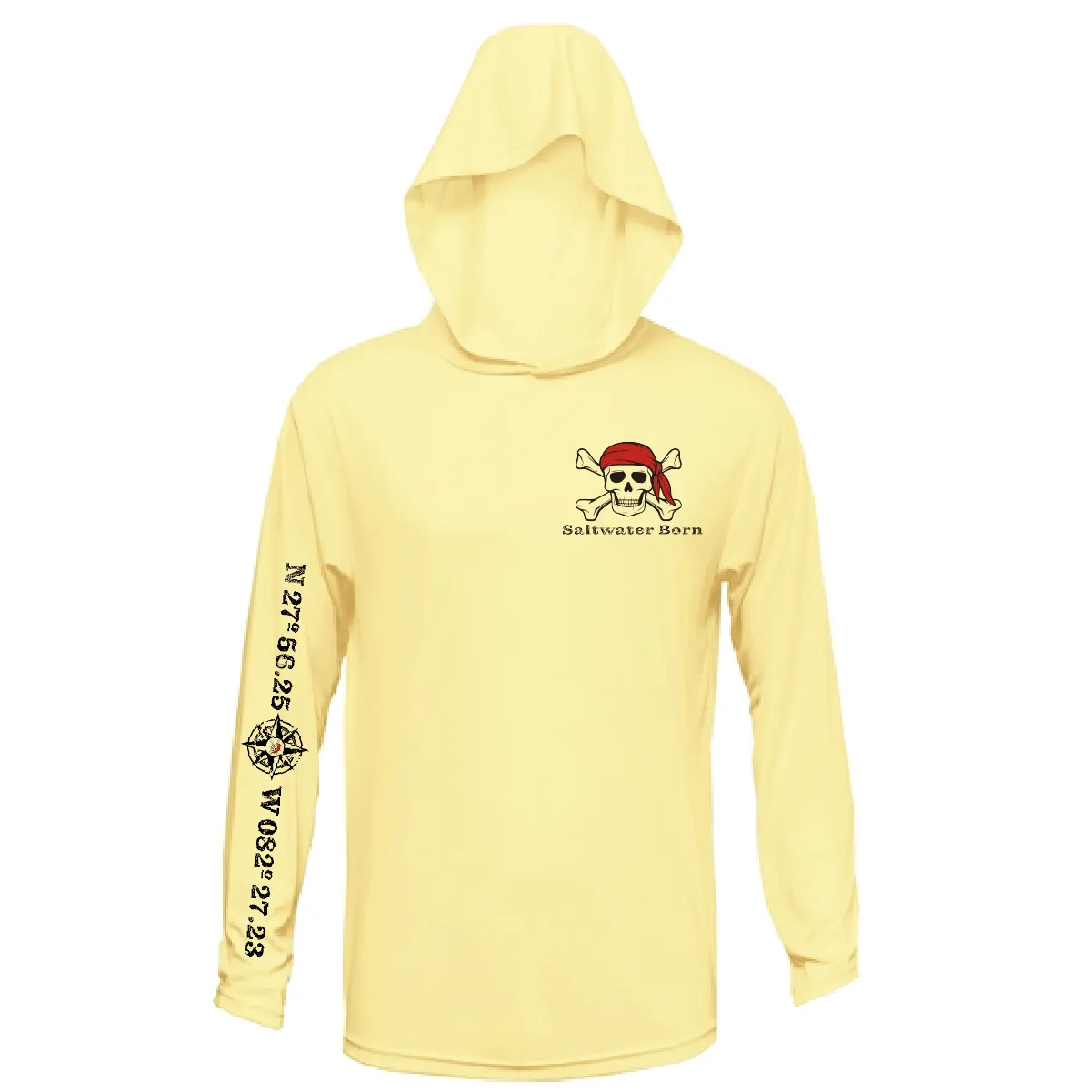 Saltwater Born "All for Rum and Rum for All" Long Sleeve UPF 50  Dry-Fit Hoodie