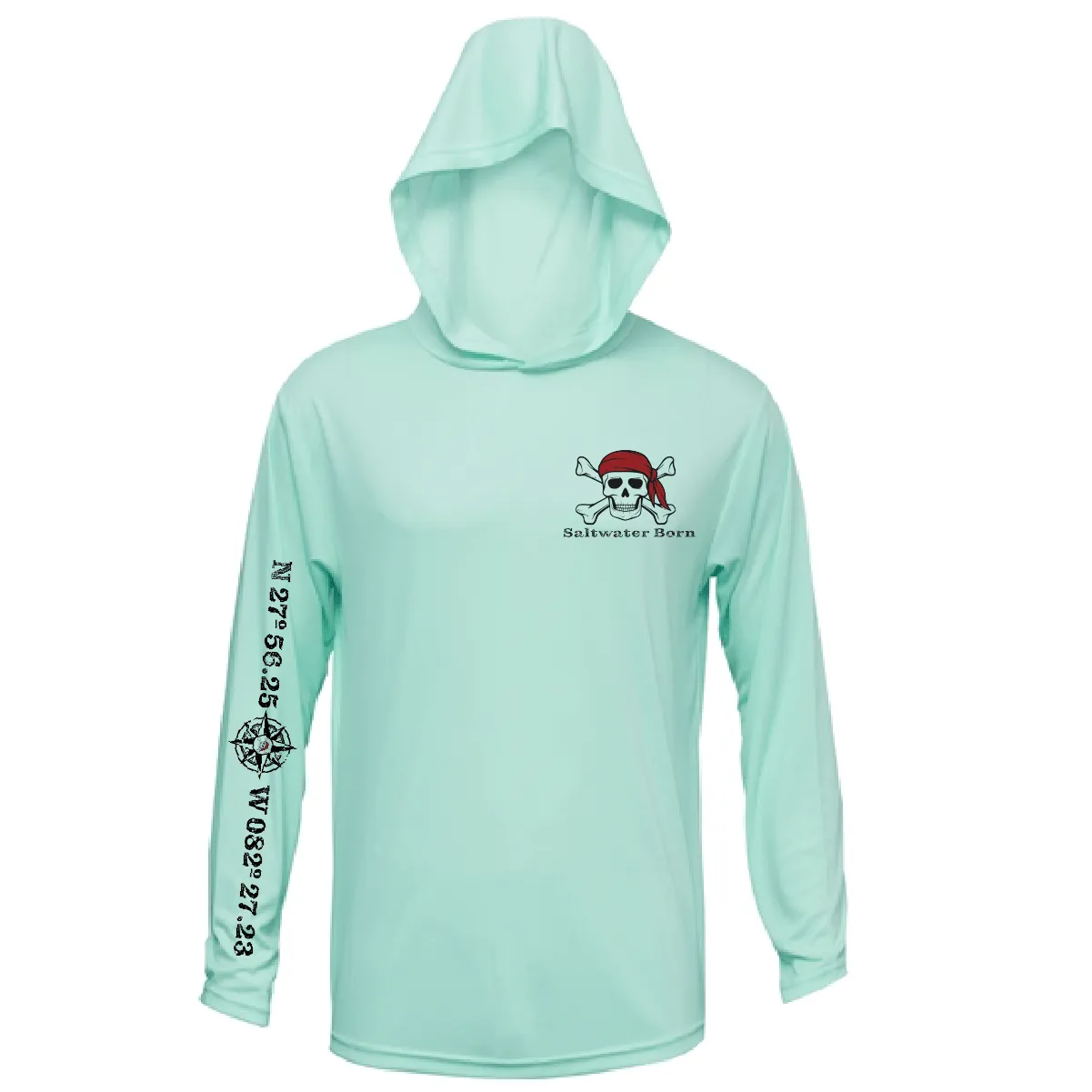 Saltwater Born "All for Rum and Rum for All" Long Sleeve UPF 50  Dry-Fit Hoodie