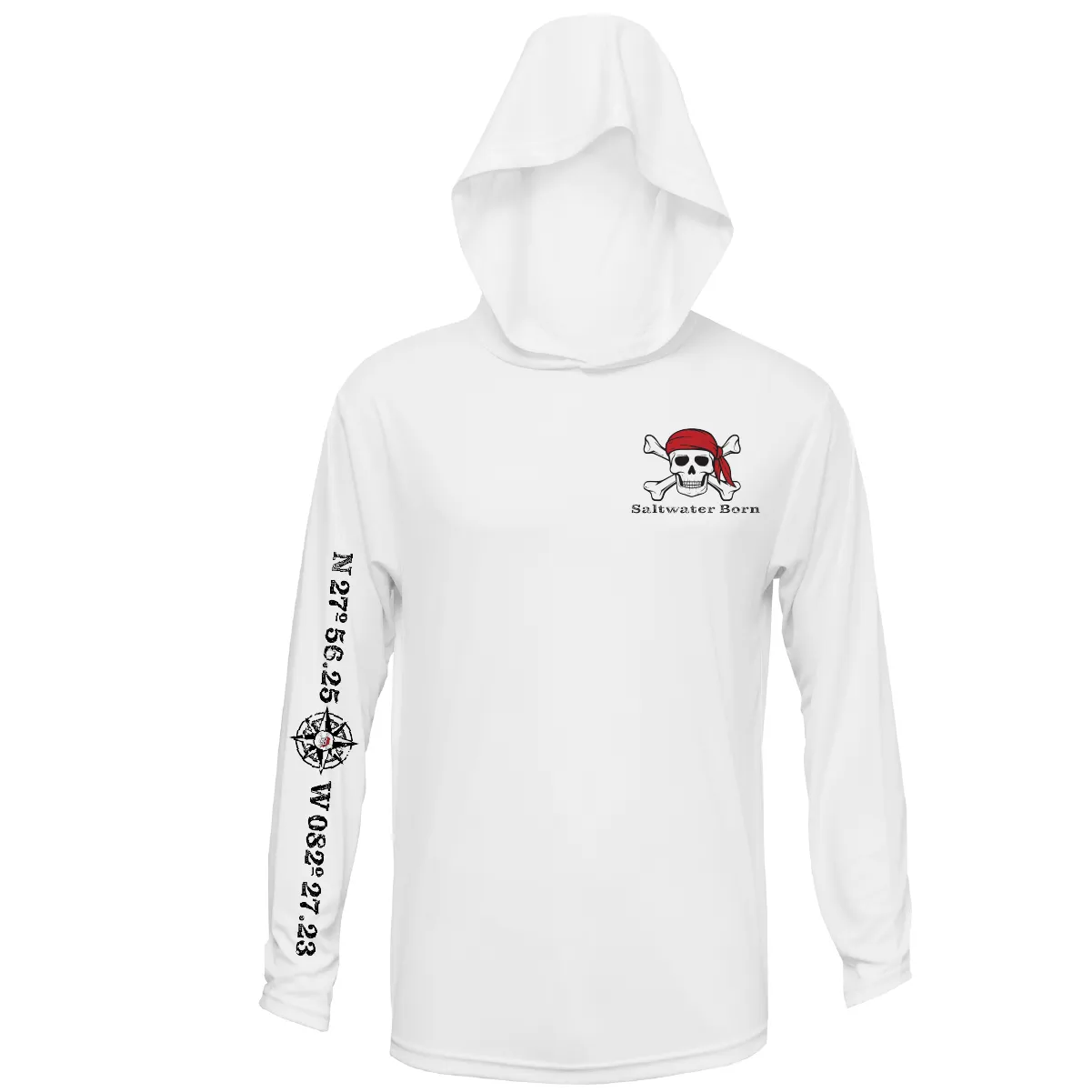 Saltwater Born "All for Rum and Rum for All" Long Sleeve UPF 50  Dry-Fit Hoodie