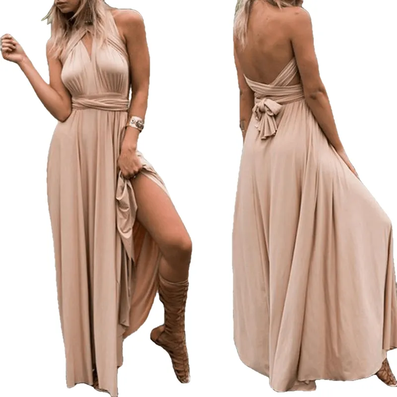 Sexy Formal Backless Convertible Maxi Dress For Multi Way Wrap