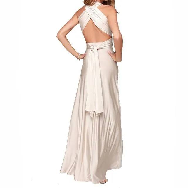 Sexy Formal Backless Convertible Maxi Dress For Multi Way Wrap