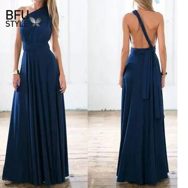 Sexy Long Bridesmaid Multi Way Wrap Convertible Infinity Maxi Dress Hollow Out Bandage Vestidos